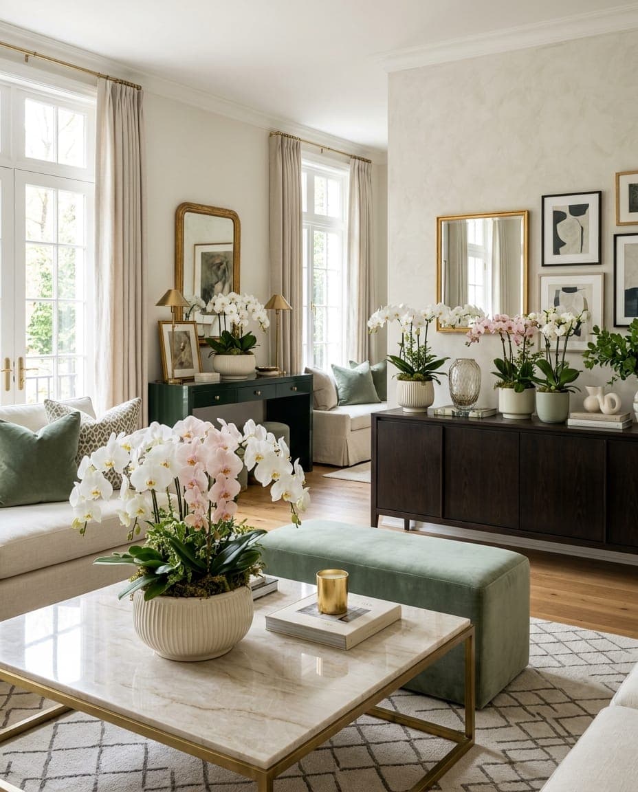 Residence orchid collection styling